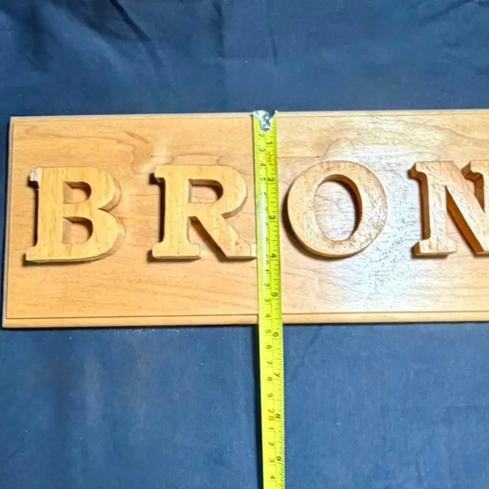🚨 VINTAGE Hand Made Denver Broncos Wooden Sign 23” x 5.5” x 2”. 🏈
